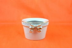 Foto Cachepot de Porcelna violeta 2a com lao 