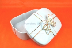 Foto Caixa de Porcelana retangular com lao 2  