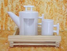 Foto Jogo de bule Seul de Porcelana com bandeja 13,0 x 13,0 x 17,