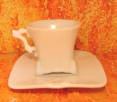 Foto Xcara retangular de Porcelana 6 com pires