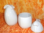 Foto Ovo de páscoa de Porcelana com laço 1